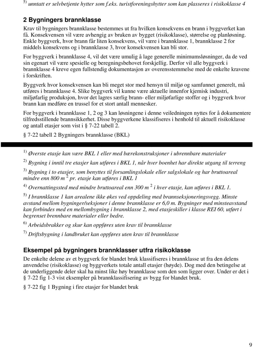 Konsekvensen vil være avhengig av bruken av bygget (risikoklasse), størrelse og planløsning.