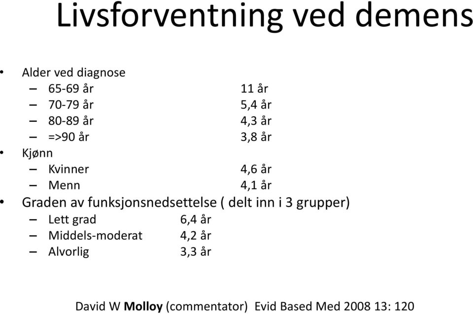 funksjonsnedsettelse ( delt inn i 3 grupper) Lett grad 6,4 år