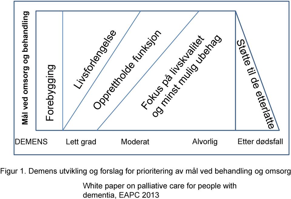 Demens utvikling og forslag for prioritering av mål ved