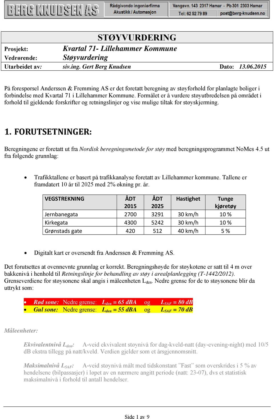 Formålet er å vurdere støyutbredelsen på området i forhold til gjeldende forskrifter og retningslinjer og vise mulige tiltak for støyskjerming. 1.