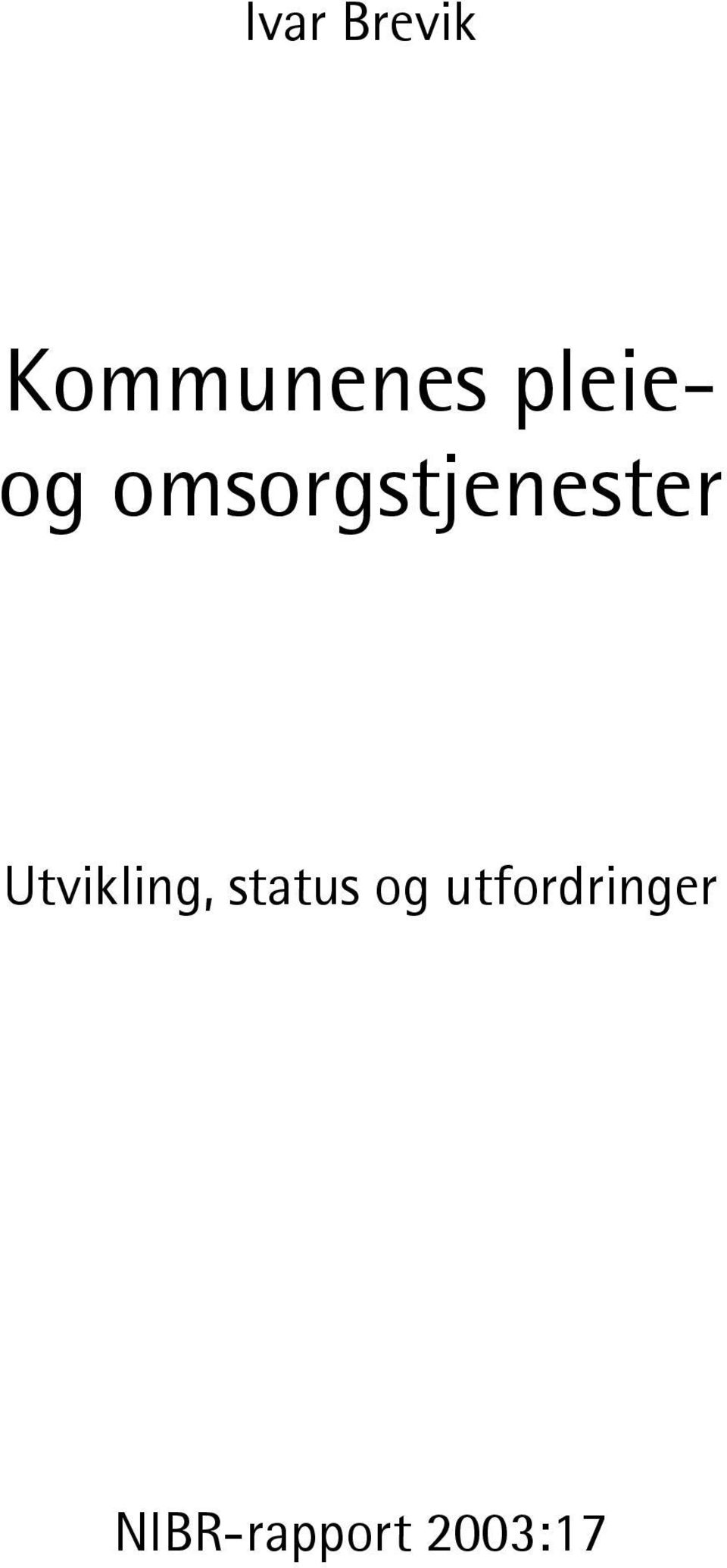 omsorgstjenester