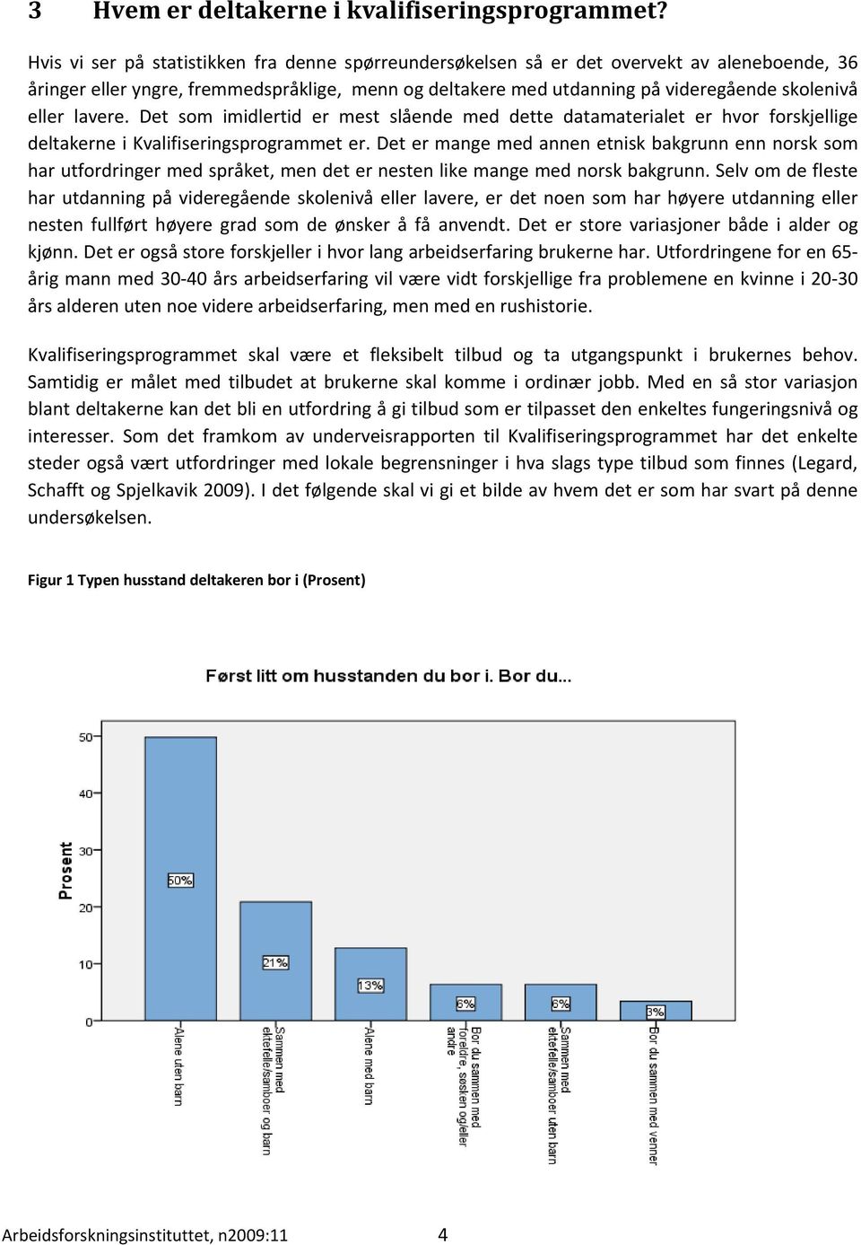 lavere. Det som imidlertid er mest slående med dette datamaterialet er hvor forskjellige deltakerne i Kvalifiseringsprogrammet er.