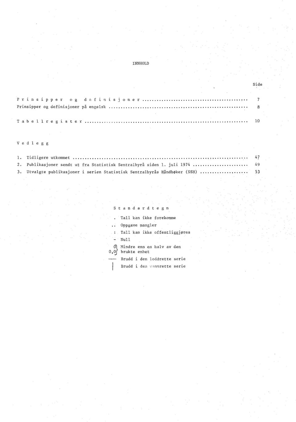 Tidligere utkommet OOOOOOOO OOOO O.......... Publikasjoner sendt ut fra Statistisk Sentralbyrå siden I. juli 1974 3.