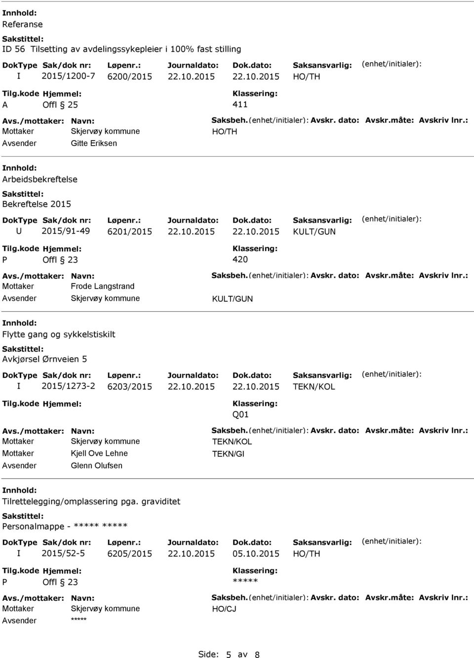 Flytte gang og sykkelstiskilt Avkjørsel Ørnveien 5 2015/1273-2 6203/2015 Q01 Mottaker Kjell Ove Lehne TKN/G