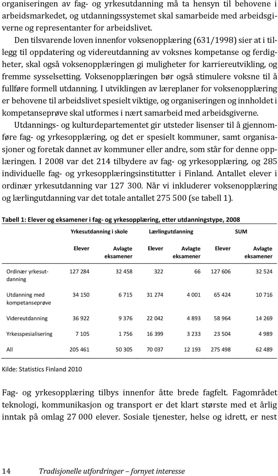 karriereutvikling, og fremme sysselsetting. Voksenopplæringen bør også stimulere voksne til å fullføre formell utdanning.