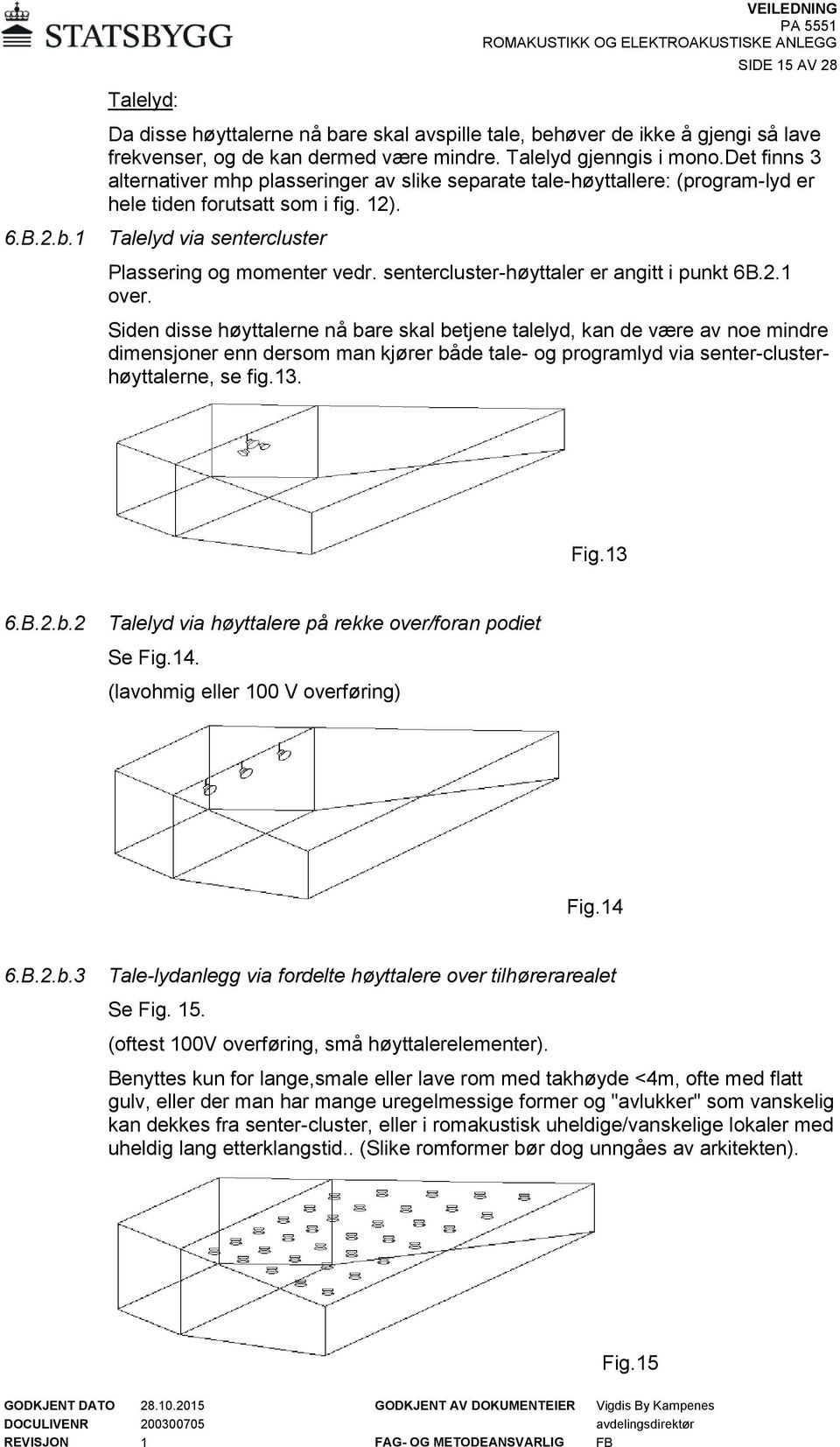 sentercluster-høyttaler er angitt i punkt 6B.2.1 over.