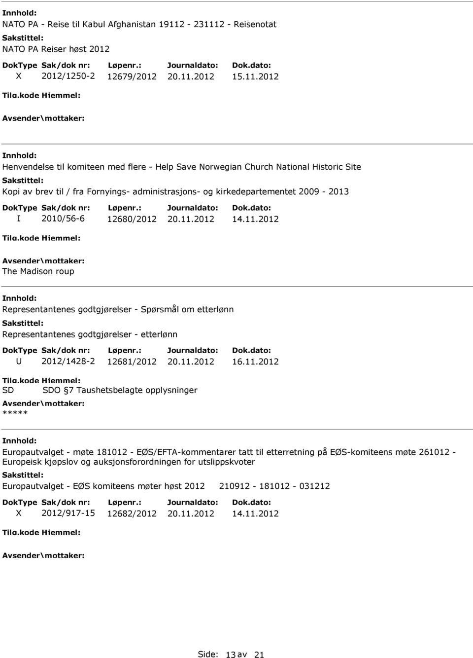 2 - Reisenotat NATO PA Reiser høst 2012 2012/1250-2 12679/2012 15.11.