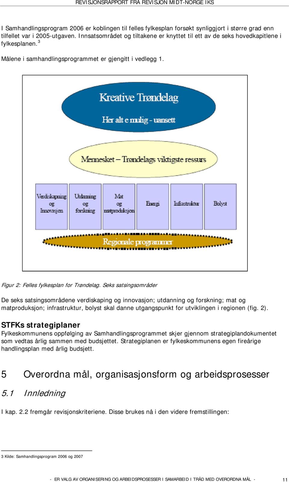 Seks satsingsområder De seks satsingsområdene verdiskaping og innovasjon; utdanning og forskning; mat og matproduksjon; infrastruktur, bolyst skal danne utgangspunkt for utviklingen i regionen (fig.