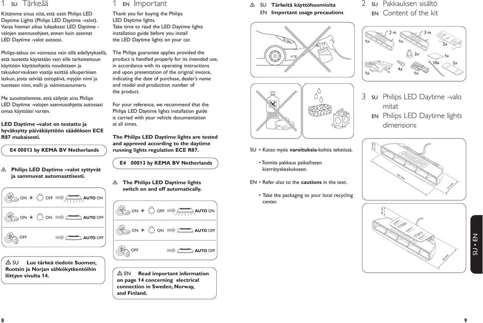 Take time to read the LED Daytime lights installation guide before you install the LED Daytime lights on your car.