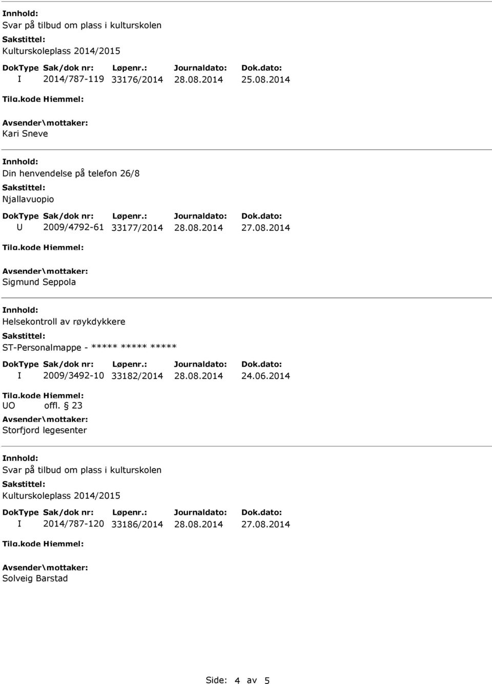 33177/2014 Sigmund Seppola Helsekontroll av røykdykkere ST-Personalmappe