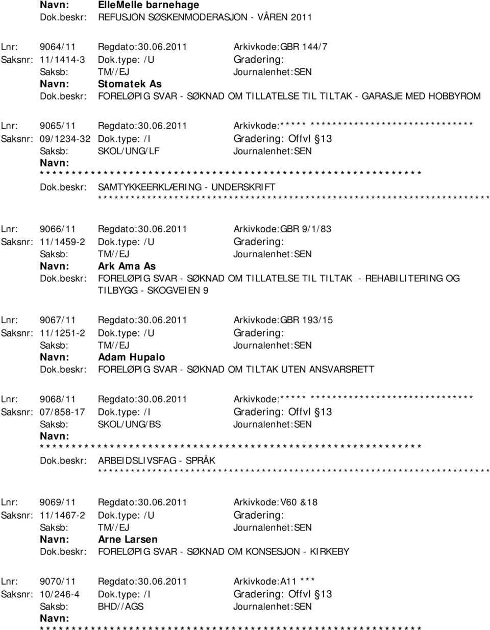 type: /I Offvl 13 Saksb: SKOL/UNG/LF Journalenhet:SEN Dok.beskr: SAMTYKKEERKLÆRING - UNDERSKRIFT Lnr: 9066/11 Regdato:30.06.2011 Arkivkode:GBR 9/1/83 Saksnr: 11/1459-2 Dok.type: /U Ark Ama As Dok.