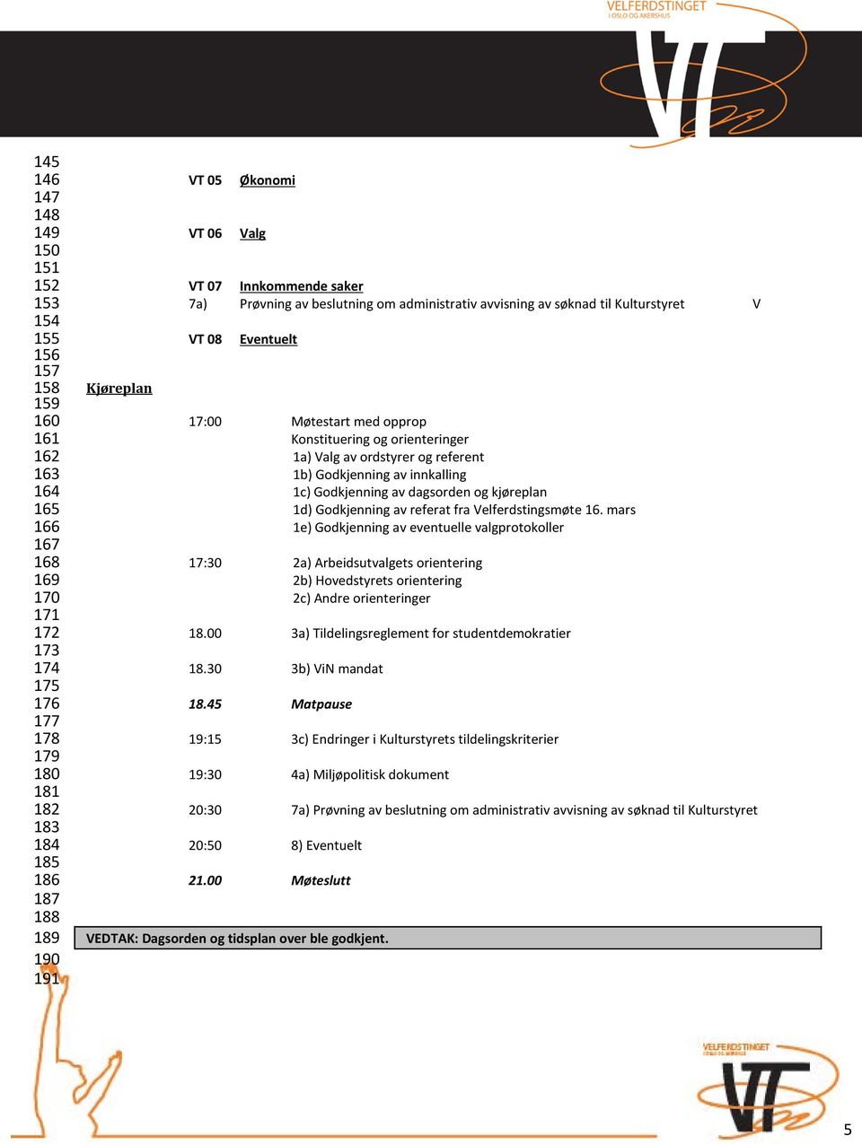 orienteringer 1a) Valg av ordstyrer og referent 1b) Godkjenning av innkalling 1c) Godkjenning av dagsorden og kjøreplan 1d) Godkjenning av referat fra Velferdstingsmøte 16.