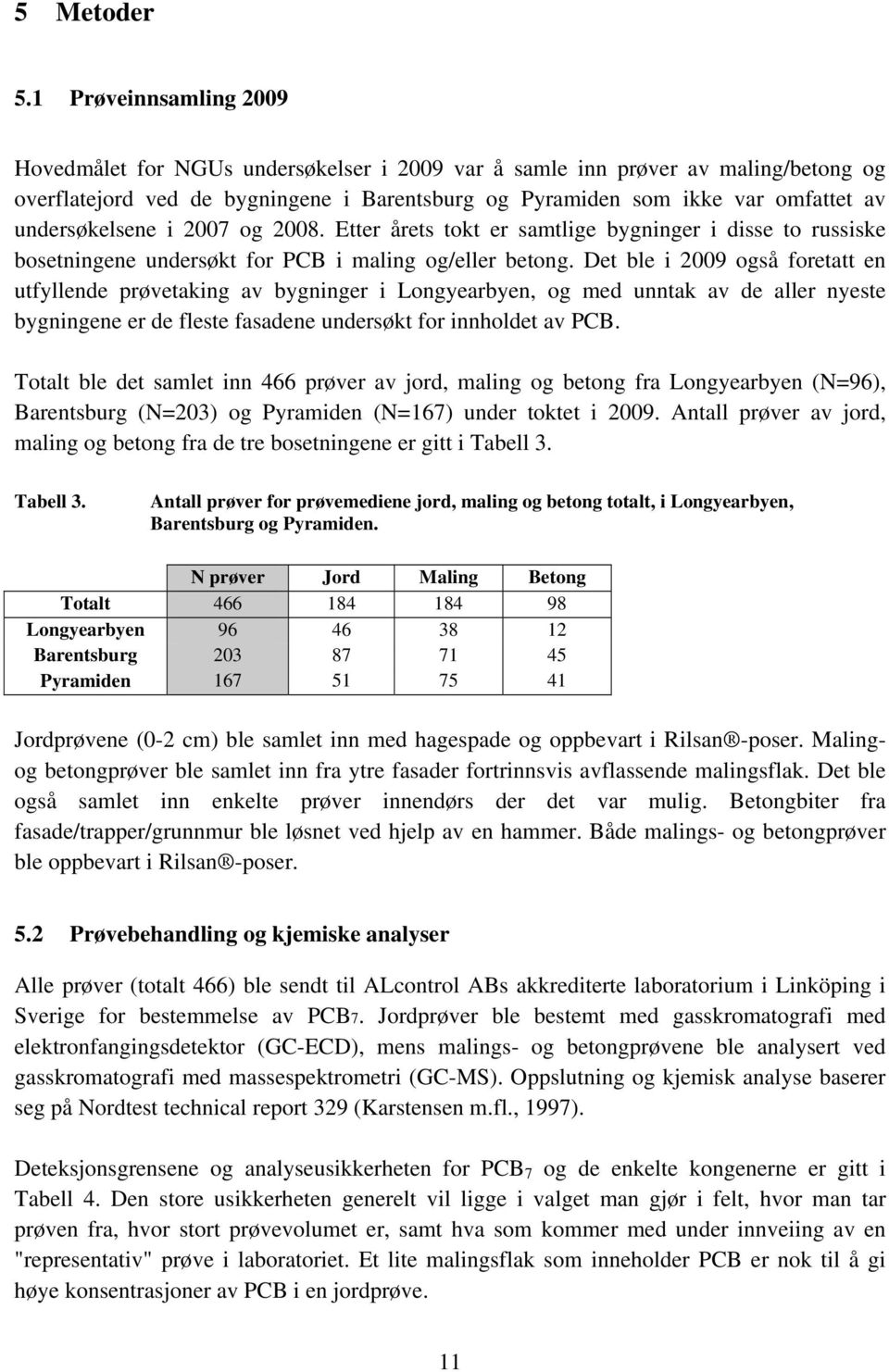 undersøkelsene i 2007 og 2008. Etter årets tokt er samtlige bygninger i disse to russiske bosetningene undersøkt for PCB i maling og/eller betong.