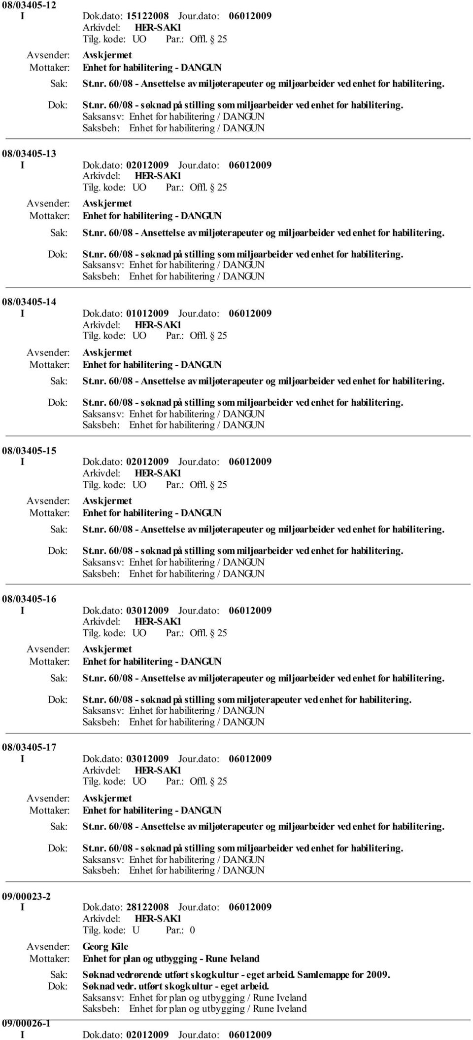 dato: 28122008 Jour.dato: 0 Georg Kile Enhet for plan og utbygging - Rune Iveland Søknad vedrørende utført skogkultur - eget arbeid.