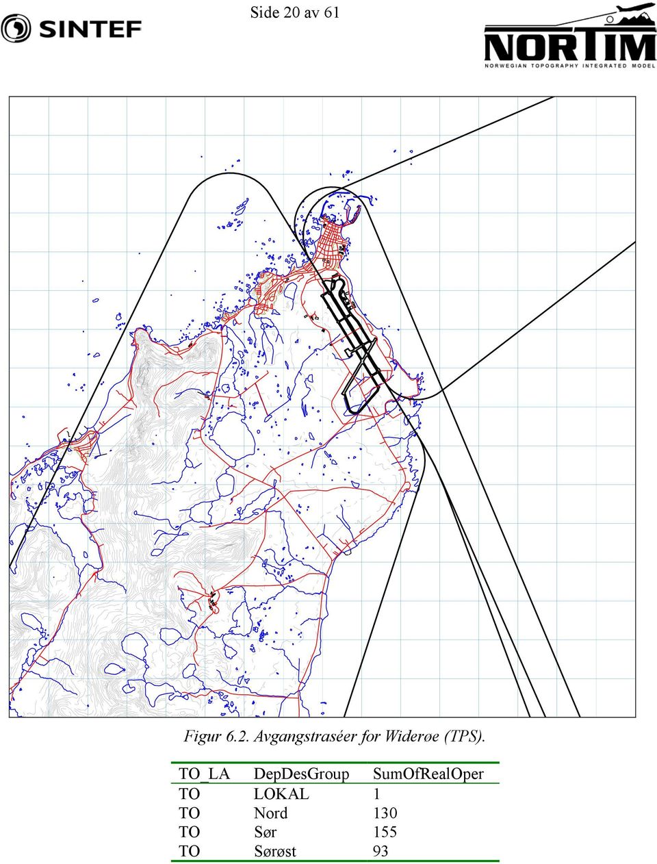 Avgangstraséer for Widerøe (TPS).