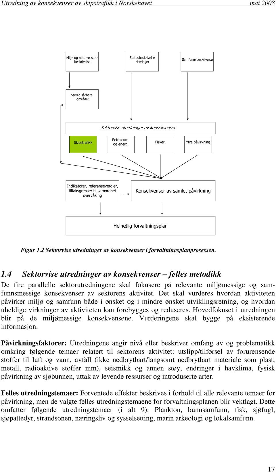 2 Sektorvise utredninger av konsekvenser i forvaltningsplanprosessen. 1.