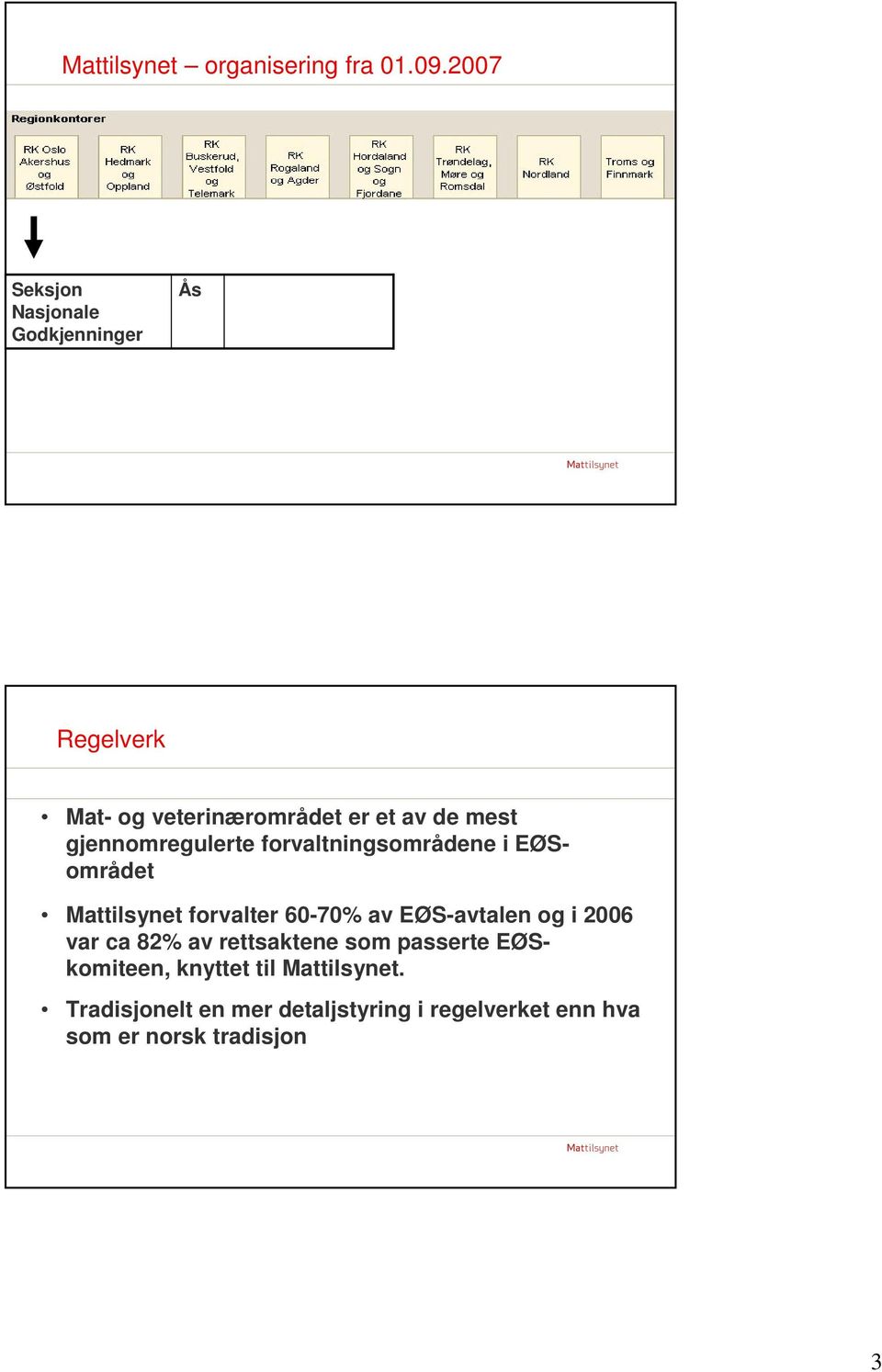 gjennomregulerte forvaltningsområdene i EØSområdet Mattilsynet forvalter 60-70% av EØS-avtalen og