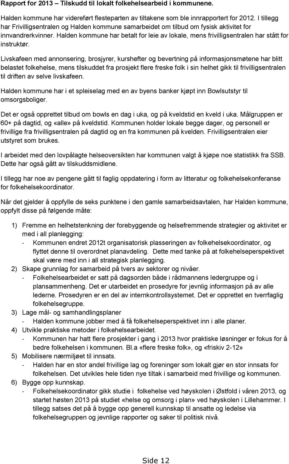 Halden kommune har betalt for leie av lokale, mens frivilligsentralen har stått for instruktør.