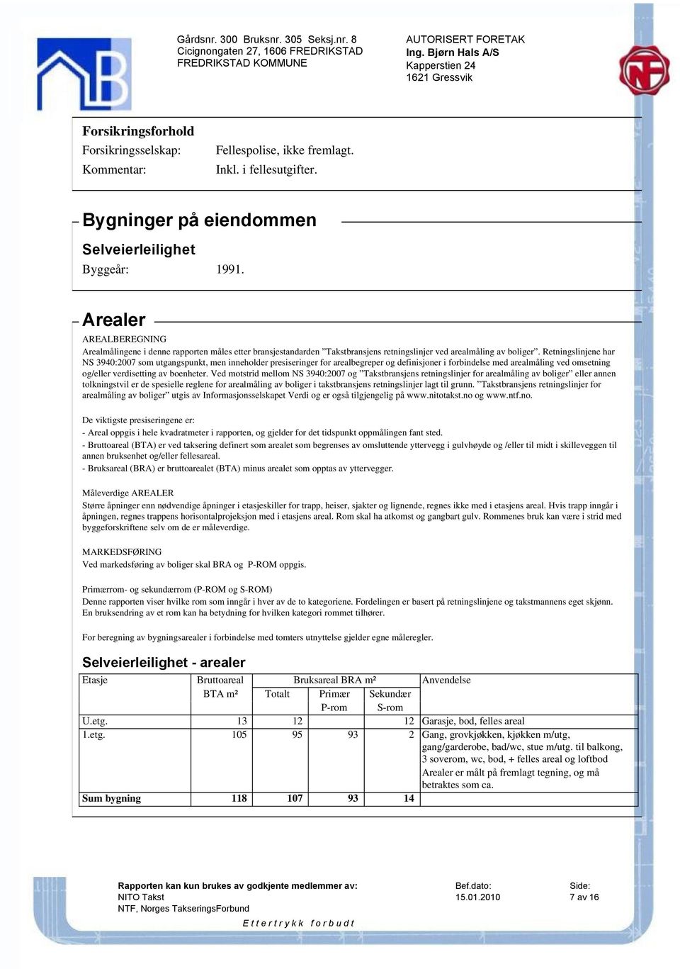 Retningslinjene har NS 3940:2007 som utgangspunkt, men inneholder presiseringer for arealbegreper og definisjoner i forbindelse med arealmåling ved omsetning og/eller verdisetting av boenheter.