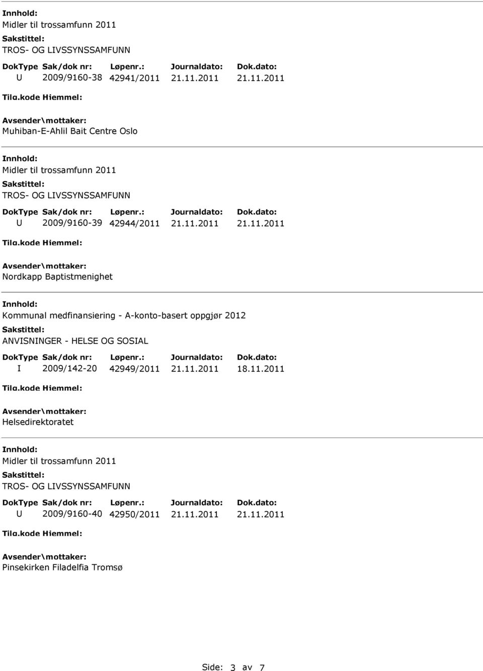 A-konto-basert oppgjør 2012 ANVSNNGER - HELSE OG SOSAL 2009/142-20 42949/2011 