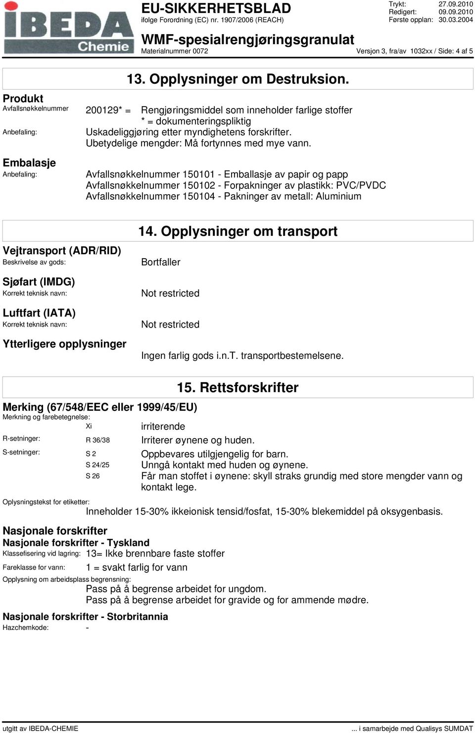 Ubetydelige mengder: Må fortynnes med mye vann.