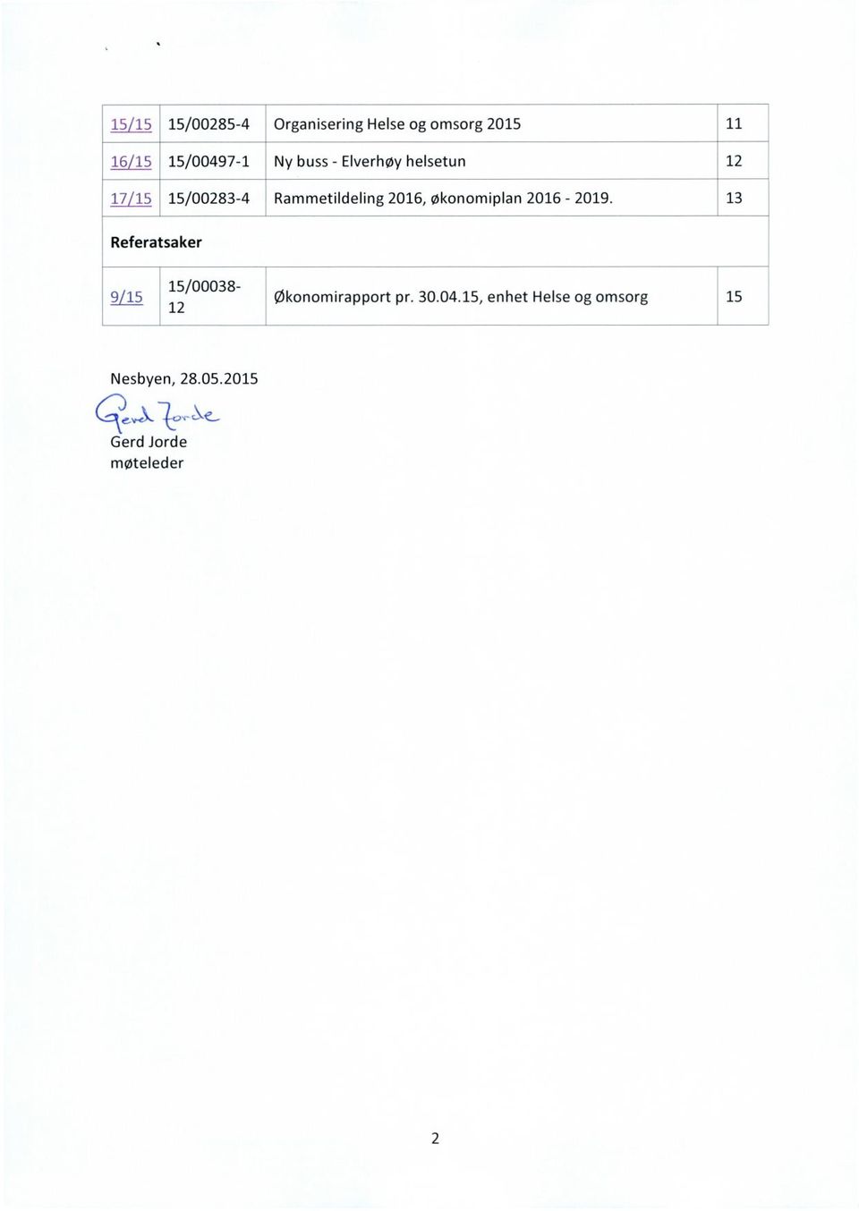 økonomiplan 2016-2019. 13 Referatsaker 15/00038-9/15 Økonomirapport pr.