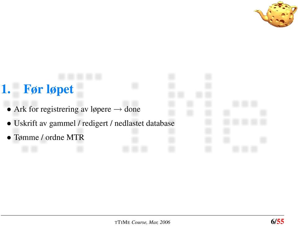 redigert / nedlastet database Tømme