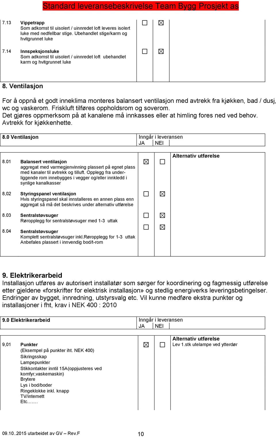 Ventilasjon For å oppnå et godt inneklima monteres balansert ventilasjon med avtrekk fra kjøkken, bad / dusj, wc og vaskerom. Friskluft tilføres oppholdsrom og soverom.