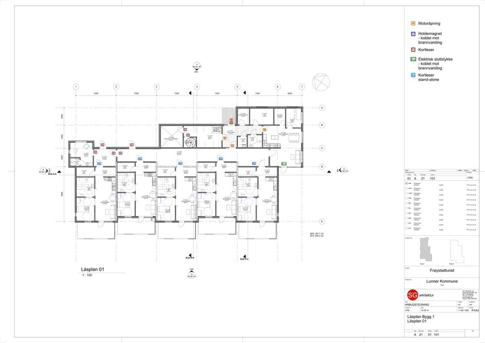 10.04 Telematikk 5.4 m² 01.10.05 Kontor 8.8 m² B 4000 K K 01.10.40 Sprinkler og varmepumpe 14.4 m² K K 01.10.39 Trapper 3.6 m² 01.10.38 Utstyr 20.4 m² M 01.10.01 Felles inngang 16.4 m² M 01.10.08 BK 2.