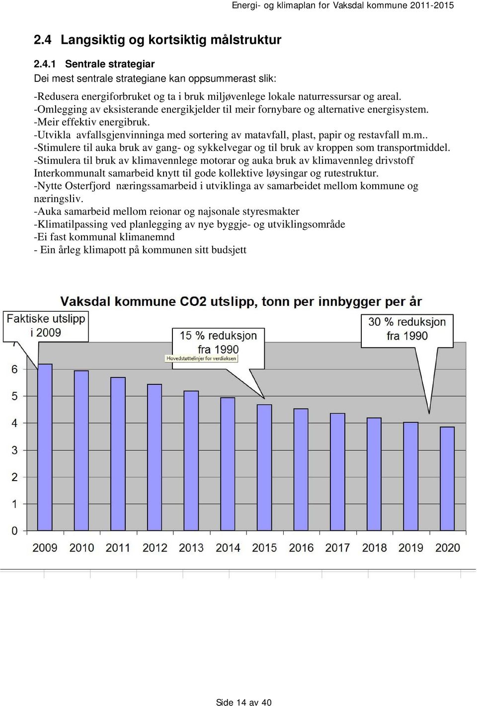 -Utvikla avfallsgjenvinninga med sortering av matavfall, plast, papir og restavfall m.m.. -Stimulere til auka bruk av gang- og sykkelvegar og til bruk av kroppen som transportmiddel.