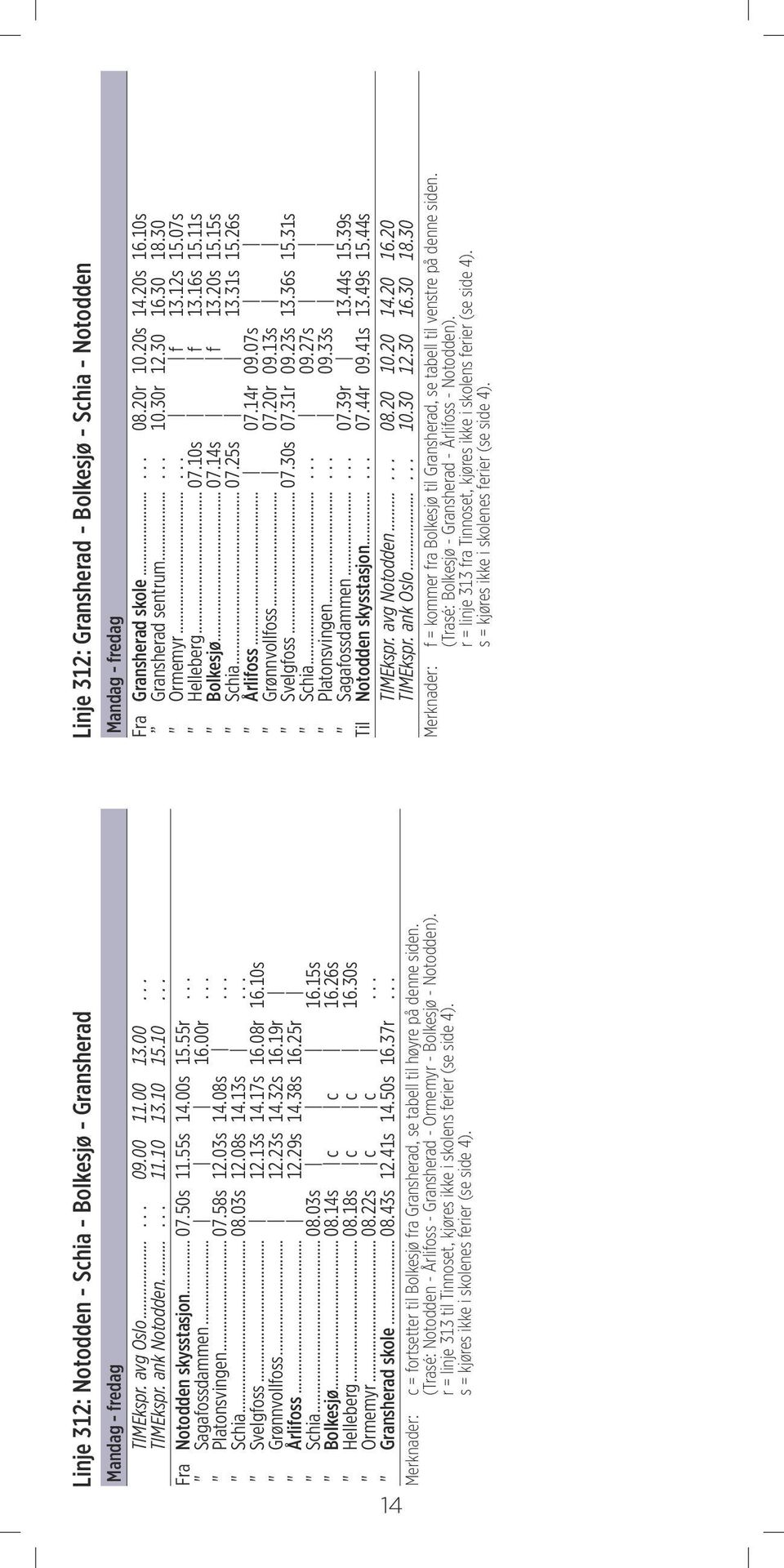 .. 07.20r 09.13s " Svelgfoss... 07.30s 07.31r 09.23s 13.36s 15.31s " Schia...... 09.27s " Platonsvingen...... 09.33s " Sagafossdammen...... 07.39r 13.44s 15.39s Til Notodden skysstasjon...... 07.44r 09.