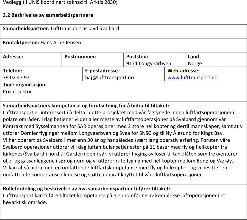 I dag betjener vi det aller meste av luftfartsoperasjoner på Svalbard gjennom vår Kontrakt med Sysselmannen for SAR operasjoner med 2 store helikopter og dertil mannskaper, samt at vi utfører Dornier