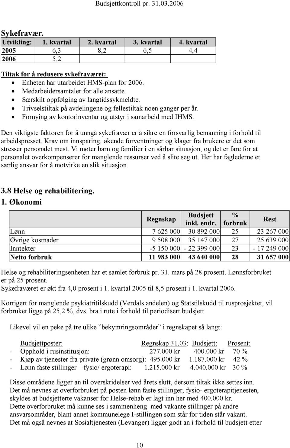 Den viktigste faktoren for å unngå sykefravær er å sikre en forsvarlig bemanning i forhold til arbeidspresset.