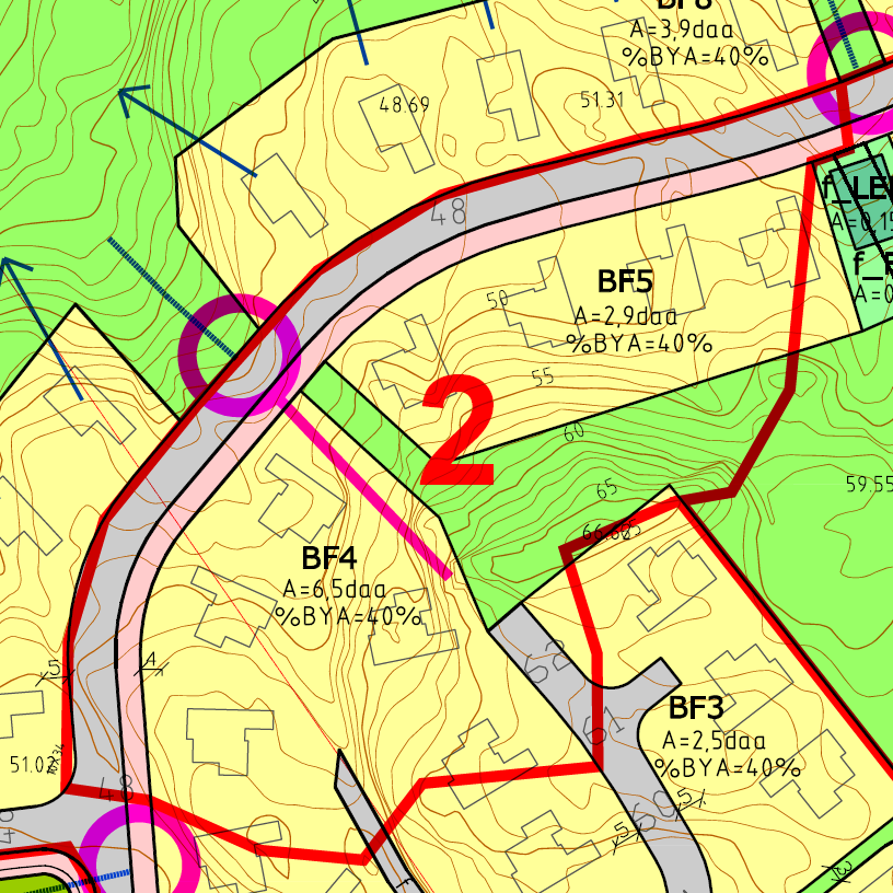 Overvannsvurdering Jørihaugen vest 9 2.2.2 Delfelt 2 1.15 ha Areal tette flater 0.379 ha Ø tett flate 0.