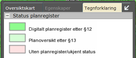 Status Kartoversikten viser tilgjengelige planregistre i Østfold.