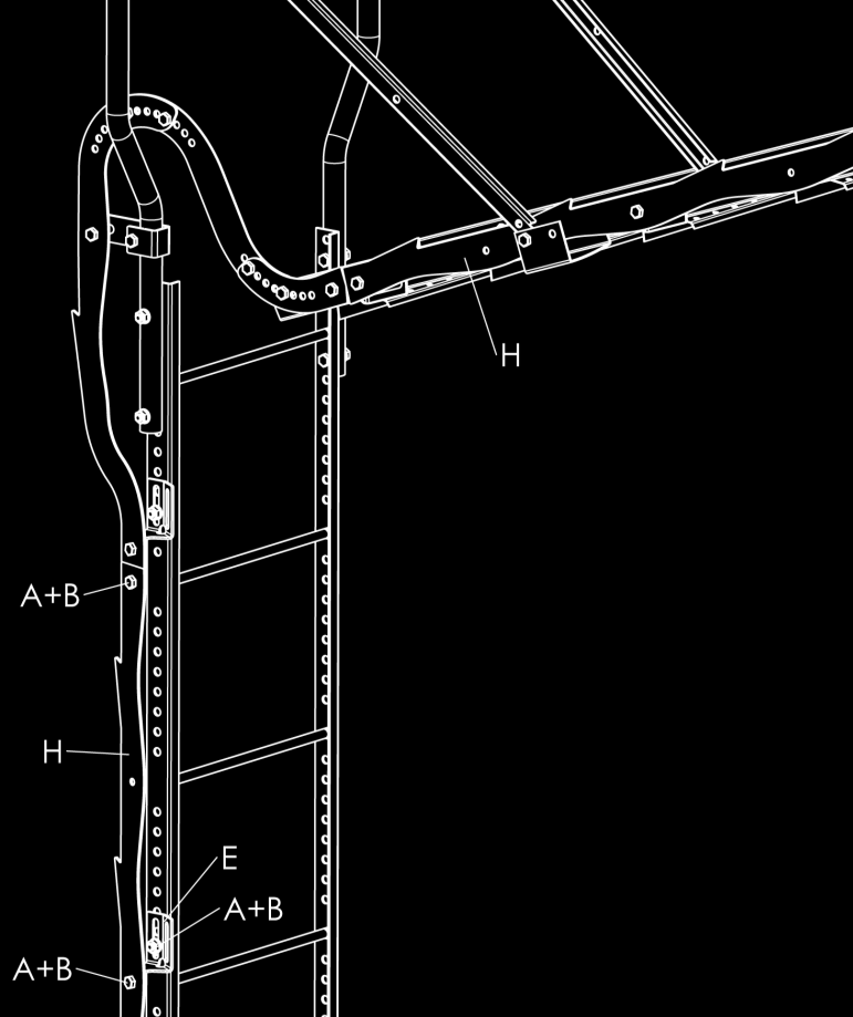 M-273 1604 CWL SAFETY SYSTEM FASADESTIGE Skinne med løper Skinnen monteres på venstre eller høyre side. Ved montering på venstre side monteres løperen i henhold til M- 264.