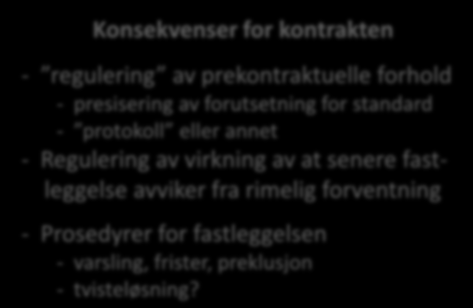 Reiser spørsmål om bl.a. fordi tidlig kontrakt / umodent kontraktsgrunnlag - Prekontraktuelle forhold - grenser for kontraheringsfrihet - betydning for tolkning osv.