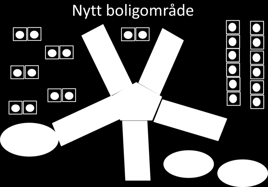 Figur 3-3 Skisse for samlokalisering av ansatte Arbeidsgruppen mener at for å kunne få en optimal løsning, må en bygge nye løsninger for å få full effekt av et slikt tiltak.