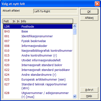 Alternativt kan du aktivere et tastatur fra menypunktet Katalogisering / Aktiver tastatur. Klikk på de tegnene som skal settes inn der hvor markøren befinner seg.