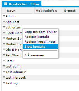 Du har mulighet til å bestemme hvilke kolonner som skal vises i listen. Velg «Velg kolonner» fra listemenyen. Du får opp en dialog med mulige valg.