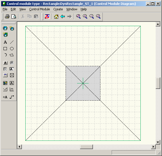 Figur 12: Interaction Object (Non Graphical) dekker hele Clipping området til DynRectangle_ST_1 Test av dynamikk og kode Siden vi her ikke har en kobling til fysisk utstyr må vi simulere