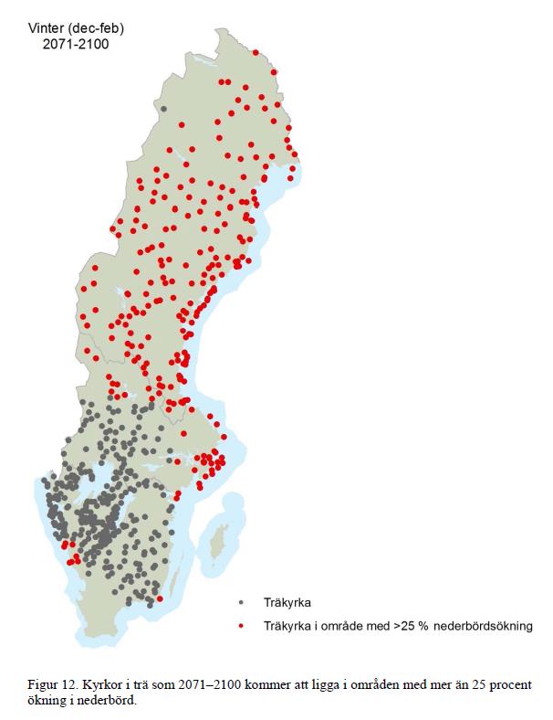 Klimatscenarier för Sverige beräkningar från SMHI inneholder beregnede framtidige klimaendringer i Sverige. Det er lagt størst vekt på endringer av temperatur, null-gjennomganger og nedbør.