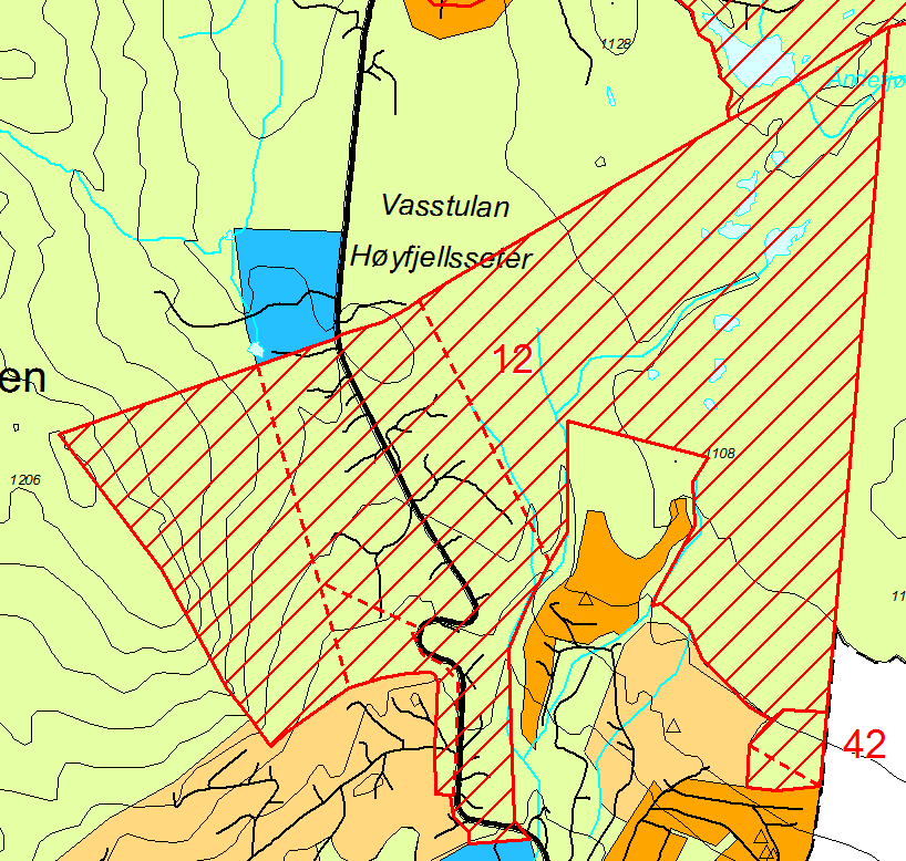 Utbygging om 5-10 år. Tomter på ca 1 daa og hytter på mellom 80 og 100 m 2. Planstatus: LNF, uregulert.