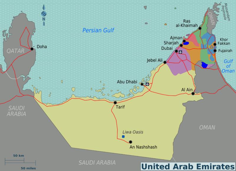 Figur 24 De Forente Arabiske Emirater -RAK kart med grenser (58. Map of the UAE) 5.