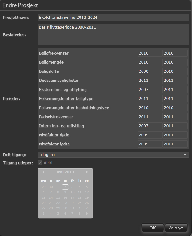 Referanseperiode Benytter standard Komas-oppsett for referanseperiode.