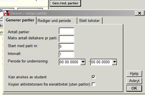 Undervisningsaktivitet samlebilde-generer/rediger partier-knappen Automatisk Kopiering av aktiviteter fra andre enheter- 408.