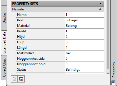 Handle/Name: Liste over valgte objekt for egenskap som skal redigeres. Marker ett eller flere objekt i listen.