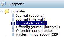 3. Skriv inn aktuell journaldato (Man kan velge datointervall ved å klikke på forstørrelsesglasset på høyresiden av linjen journaldato) og velg Søk nå. 4.