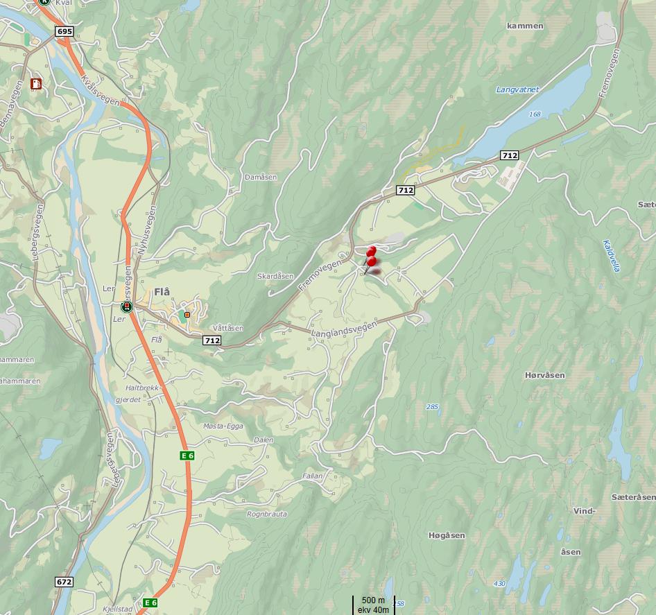 Tegning 101 Oversikt over deler av Innringet prosjekt Langland Melhus Flyfoto vist på tegning 102 Mål = 1:50.