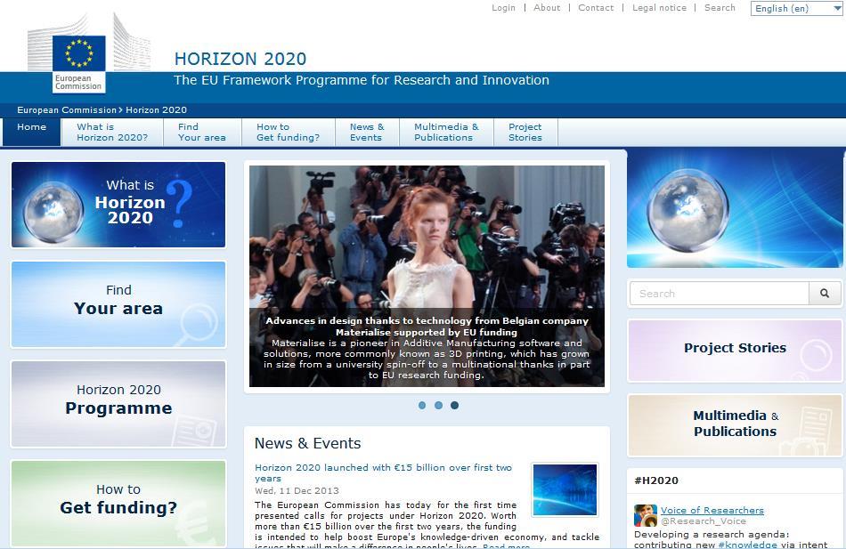 Horizon 2020 web: ec.europa.